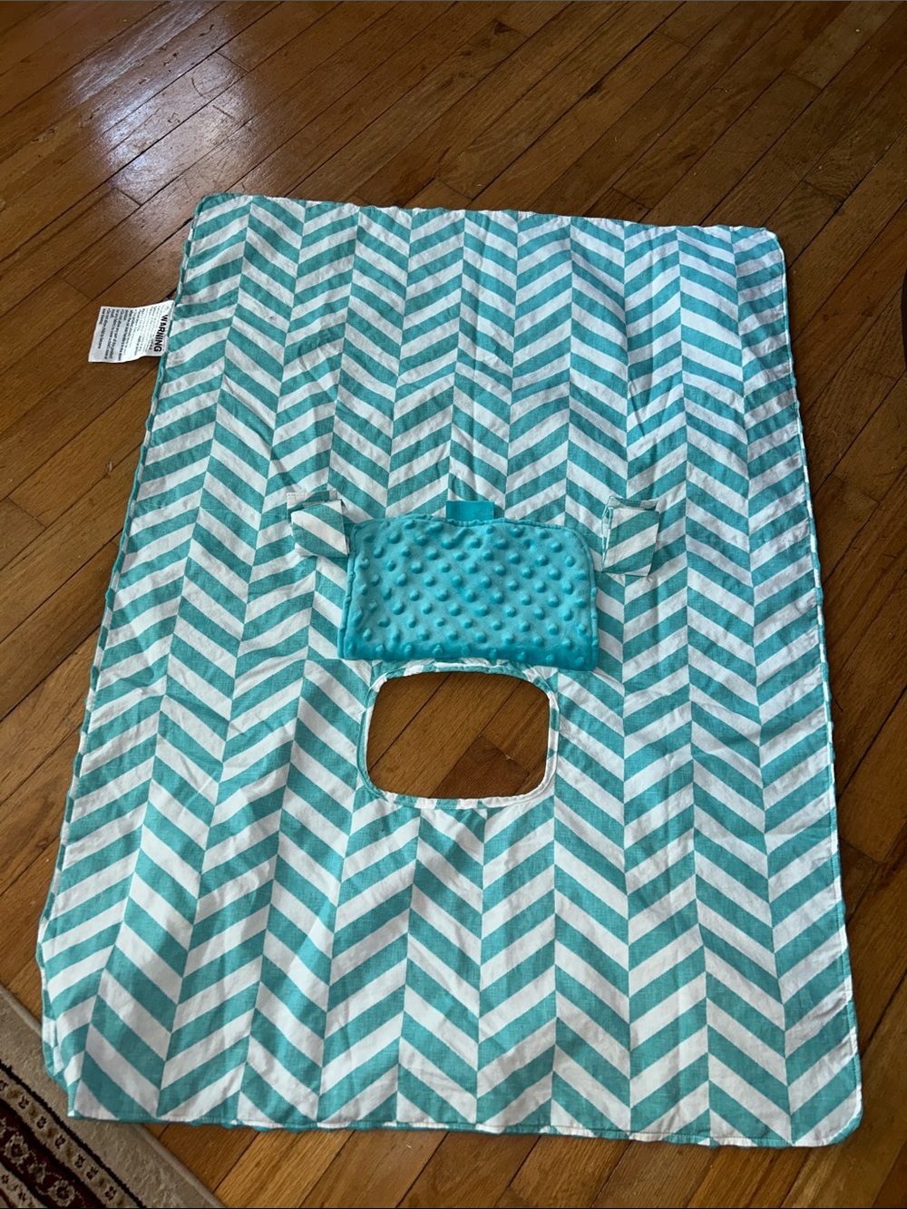 Turquoise Chevron Minky Baby Stroller or Car Seat 💺 Cover